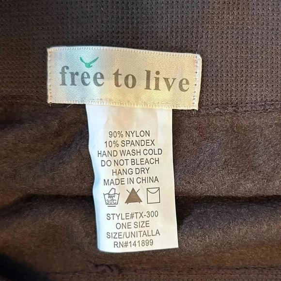 Free to Live Womens Leggings Brown Solid Stretch One Size Footless Chocolate - Picture 5 of 9